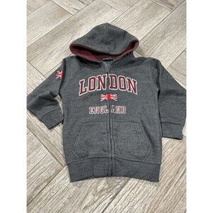 London England Hoodie Full Zip Up Pullover Size 3-4
